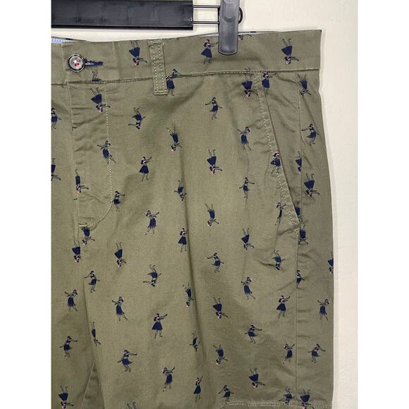 Tommy Hilfiger Men’s THFlex 7” Olive Green Hula Printed Shorts - Size 36 - Picture 4 of 6